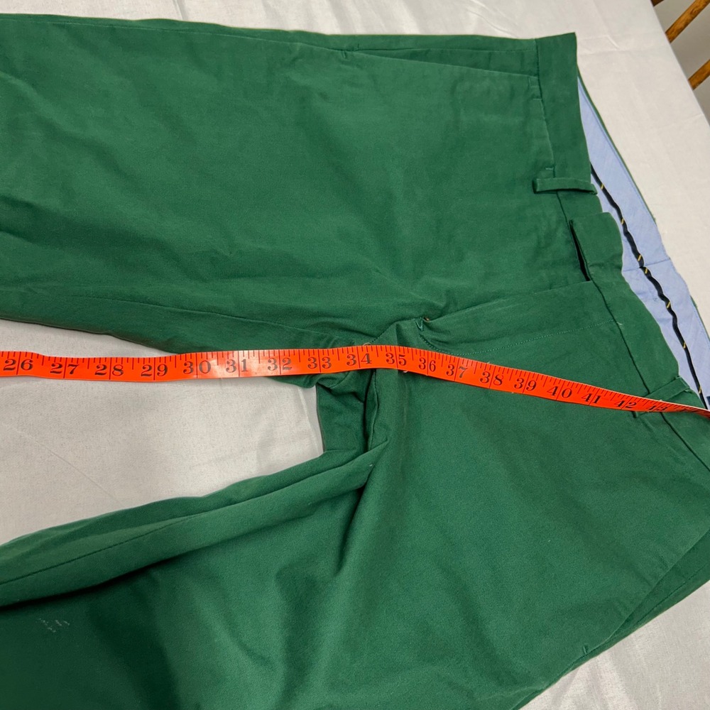 Polo Ralph Lauren Mens Slim Stretch Chinos Green Cotton Trousers 32x34 - Picture 9 of 10